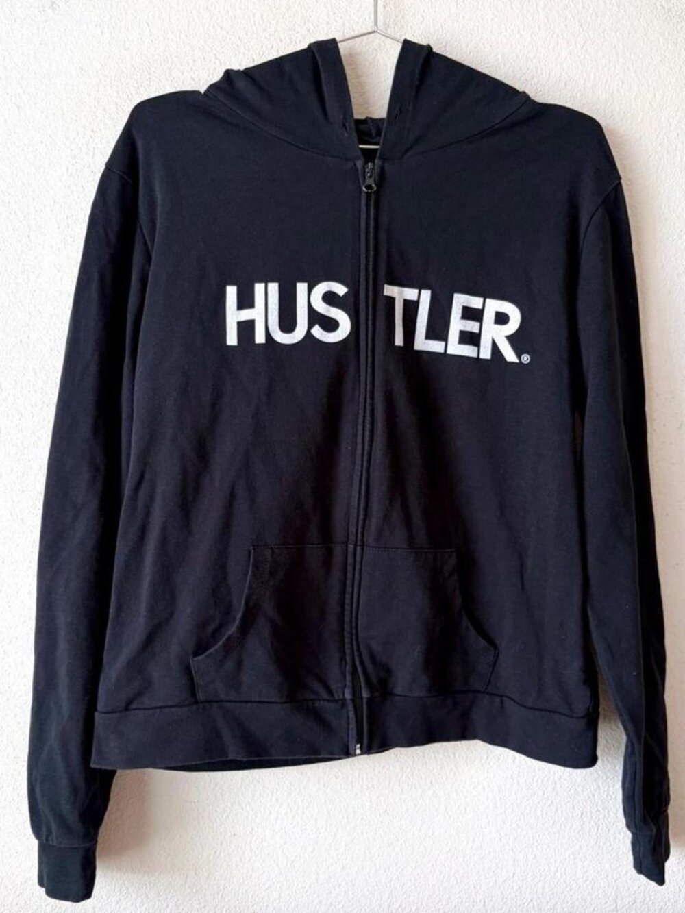 Hustler Hollywood Black Zip Up Hoodie Jacket Women's XL
